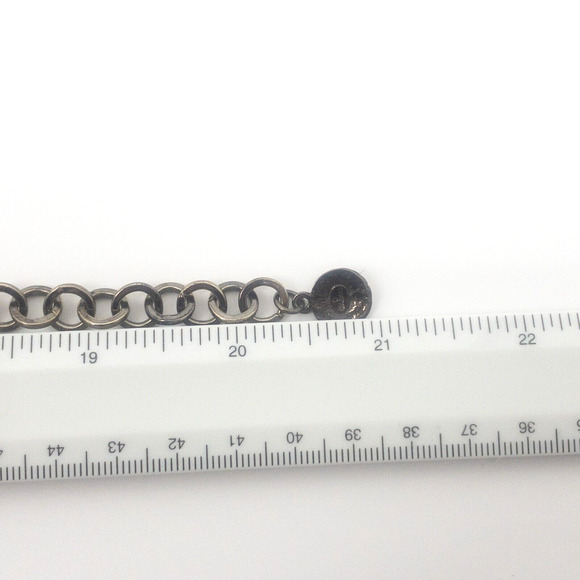 RJ Graziano Gunmetal Link Necklace 16"-20" Adjustable Mesh & Textured Links - Picture 13 of 13